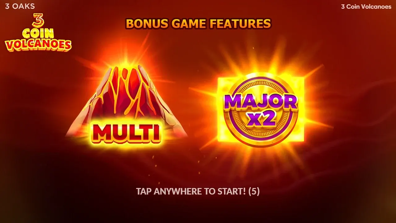 3 Coin Volcanoes game display, view 2