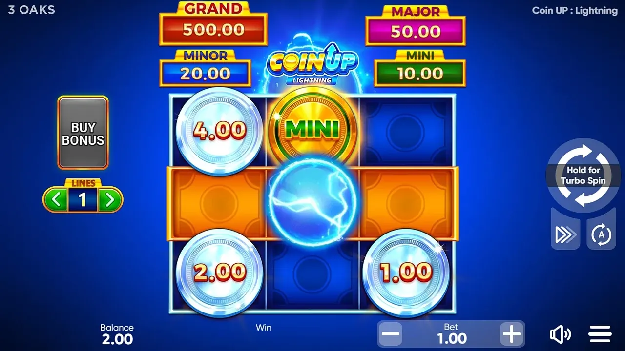 Coin UP: Lightning game display, view 1