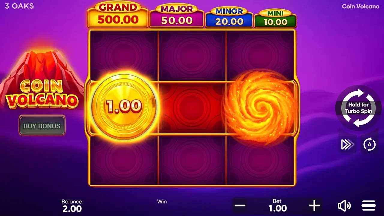 Coin Volcano game display, view 1