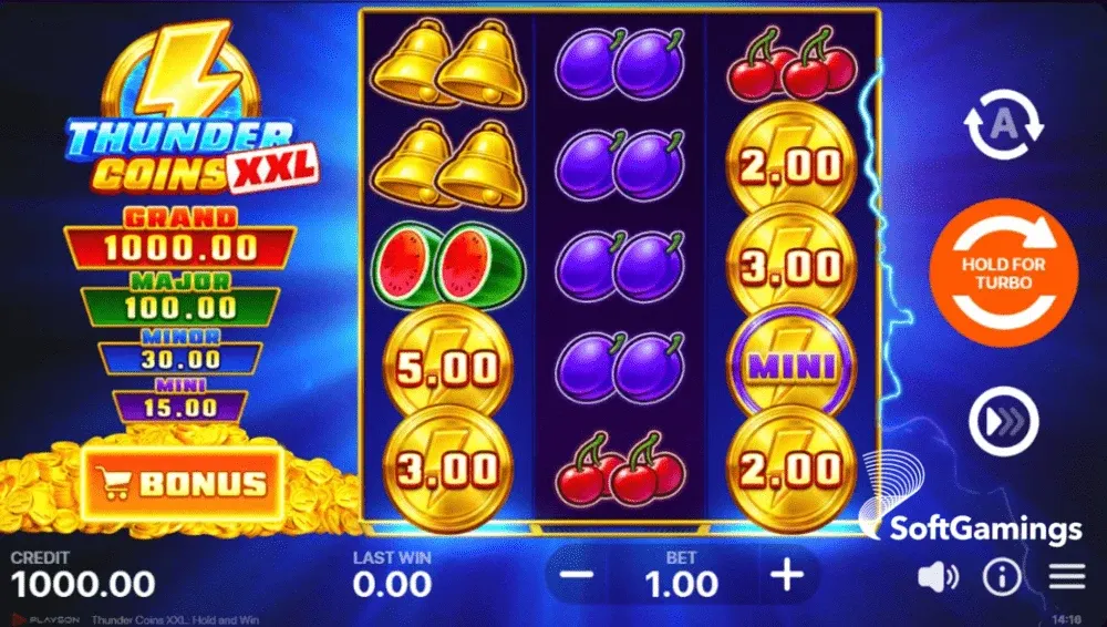 Thunder Coins XXL: Hold and Win game display, view 1